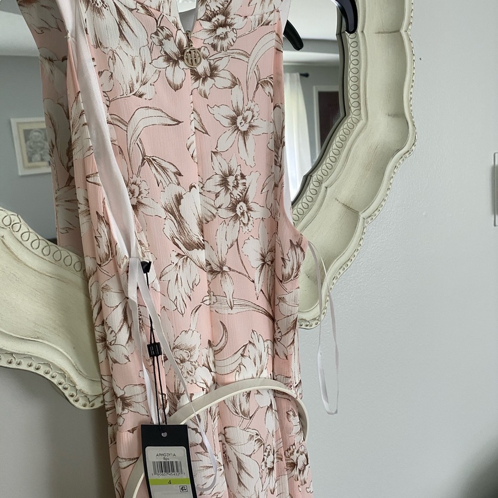 Tommy Hilfiger flower print belted pink dress - Picture 5 of 7